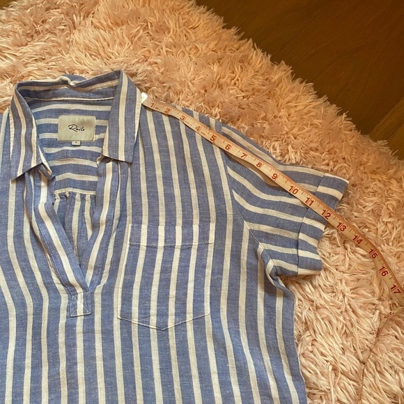 Rails white and blue Savannah Juneau Stripe linen shirt small or medium - Picture 12 of 13